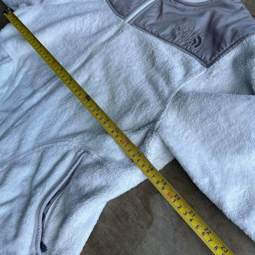 Women's The North Face Denali fleece hoodie white grey size M - Picture 6 of 8